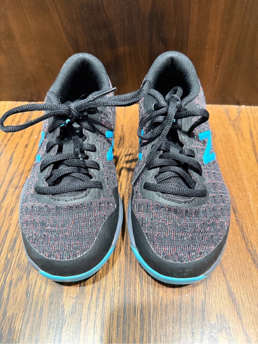 New Balance Kids' Black & Teal Tennis Sneakers, Style KC996, Size 3